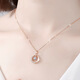 DRTE moissanite necklace for women, versatile for all seasons, fashionable light luxury clavicle chain, 18K rose gold-plated smart pendant