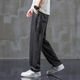 
Danyuting high-end Tennis Jeans for men loose straight summer thin wide-leg large-size ice silk casual long trousers 1048 black-elastic waist S recommended 80-100Jin [Jin equals 0.5 kg]