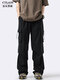 190 Pantalones de versión extendida altas para adolescentes masculinos Pantalones casuales Pantalones de paracaidismo Pantalones de deportes sueltos de 120 cm Black XL 183 o por encima de 130-155Jin [Jin equivale a 0.5 kg]