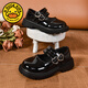 G.duck Girls' Leather Shoes 2026 Spring and Autumn Fashionable Children's Performance Shoes Black Dance Shoes Middle and Large Children's Mary Jane Princess Shoes Black 28 Inner Length 17.3 cm