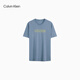 Calvin KleinJeans25春夏新款男士休闲潮流ck字母印花净色纯棉短袖T恤4RB854G CFF-星蓝 L