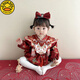 G.duck little yellow duck new baby girl one-year-old one-year-old one-piece dress Chinese style baby 100-day banquet to celebrate birthday red + cloud shoulder (regular style) 90cm 90 (recommended 20-22Jin Jin is equal to 0.5 kg)
