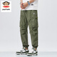 Big Mouth Monkey (paul frank) pantalones deportivos casuales para hombres primavera y verano monos de legging sueltos de moda pantalones harén de nueve puntos de marca de moda versátiles para hombres 21029H Moni verde oficial auténtico 2XL recomendado 155-175 Jin Jin equivale a 0,5 kg