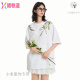 Ximuyao hart und grausamer amerikanischer Alphabet Pflanzenblume rundes Hals kurzärmeliges T-Shirt für Männer und Frauen Sommer S1049# White XL