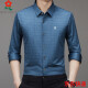 Montagut Herren Mulberry Seide Langarmed Hemd Frühling und Herbst mittleren Alters Outfit Casual Plaid Free Bügelhemd Männer 9928-Dark Green M 165 Geeignet für 100-115jin [Jin gleich 0,5 kg]
