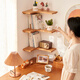 Zhixinmuwang solid wood corner shelf storage rack cherry wood punch-free bedroom corner shelf study wall tripod bookshelf corner shelf short left and long right, single layer, 390mm