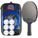 Pisces table tennis racket, professional competition racket, single and double racket, anti-glue, all-round, luxurious version with racket cover, horizontal racket, straight racket, five-star all-round type, horizontal single racket, including ball + racket bag