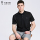 Tanzen mit Wölfen [mit Mulberry Seide] Helle Linie kurzärmeliges T-Shirt für Männer 2025 Sommermodal atmungsaktives kühles Polo-Hemd 6187 Schwarz 001 s (165)