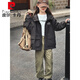皮尔卡丹（pierre cardin）女童冲锋衣2025秋冬新款三合一户外露营防风外套女孩登山连帽夹克 夹棉黑冲锋衣826 160 cm
