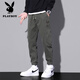 花花公子（PLAYBOY）2025春秋新款男士束脚休闲裤青少年百搭休闲裤潮流日常学生休闲裤 黑色9859 M