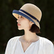 Lee dprre Japanese Straw Hat Women's Summer Sunshade Cool Hat Rolled Hepburn Style All-match Basin Hat Top Hat Straw Braided Sunscreen Fisherman's Hat Burgundy One Size (55-58cm)