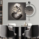 Xiaoxiao peinture horloge moderne Light Luxury restaurant peinture décorative avec horloge horloge haut de gamme horloge horloge salon canapé fond art table de table de table zp4867 + zp4873 [peinture géométrique d'horloge] peinture de 24 pouces 60 * 60 + horloge 60 * 60 cadre noir