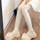 Fei Yu Hua Xin. Japanese jk milk white pantyhose women's spring and autumn bare legs flesh-colored stockings velvet lolita white white pure 20 L () d (core-spun silk)
