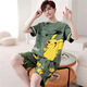 Langsha Pyjamas Herren Sommer Baumwolle kurzärmelige Shorts Thin Teenager Herren Hauskleidung Sommer Großgröße kann außerhalb von WB1355 m Standard empfohlener Größe 168-175 Gewicht 120-1 getragen werden