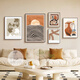 Pintura de sentido Estilo de crema sala de estar decoración de la sala de estar estilo medieval estilo sofá fondo pared pintura colgante combinación pintura nórdica estilo retro arte mural Z3884 35*50/50*70/30*40*2/40*60 CONJUNTO DE ACEITE PS Marco de oro de oro