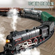 
Bimochang retro steam train high-speed train model remote control boy toy children green leather track car toy steam train 04 full set + lighted carriage retro large