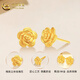 CHINA GOLD 18K Gold Rose Earrings Women's Flower Straight Pin Earrings Valentine's Day Birthday Gift for Girlfriend and Lover Today/Next Day Delivery 18K Rose Earrings