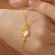 Liangxue gold necklace for women 18k color gold clavicle chain 2025 new gold gourd pendant for girlfriend Fu word gourd necklace