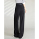
Bai Luyu Spring and Autumn Fashion High Waist Commuter Suit Trousers Removable Double-Belt Loose Casual Pants Women's Black M