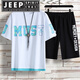 
JEEP SPIRIT trend short-sleeved T-shirt boy 12-15 years old junior high school students 13 teenagers sports suits 14 children's summer suits 826-5 black (short sleeves + shorts) M 160 (70-90Jin [Jin equals about 0.5 kg])