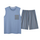Langsha Pajamas Summer Modal Veste Modal Shorts Sans manches Mentes Men's Home Clothes Summer Thin Ice Silk DGG-AM-12027 XL