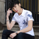 Suowanyi (Suowanyi) Camisa de manga corta de verano para hombres Estilo coreano y camisa de pulgada blanca estampada de moda 826 White M 90-105Jin [Jin equivale a 0.5 kg]