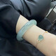 Laokeng Jade Bracelet Burmese Oil Green Floating Flower Jade Bracelet Female Imperial Concubine Bracelet Ice Type Light Green Jade Bracelet Women's No. 58