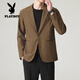 Playboy (PLAYBOY) non-iron shoulder pad small suit men's jacket spring and autumn Korean style loose business style casual suit top black L