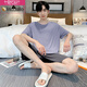 
Modal summer pajamas for men short-sleeved modal thin style for teenagers who are ice silk in summer can wear home clothes suits outside. Cool Modal ~ 3570 XL men (suggested height 175, weight 1