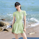 梵迪拉（F.DYRAA）游泳衣女款成人游泳馆显瘦温泉连衣裙式泳装三件套15051黑色 L