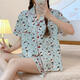 Femaibo heo pajamas for women in spring and autumn short-sleeved trousers three-piece set for summer cute cartoons for outdoor wear 14122# Star Yugui Dog Three-piece set XL 110-130Jin [Jin equals 0.5 kg]
