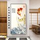 Carpe sautant sur la porte dragon peinture suspendue sautant sur la porte du dragon entrée en entrée verticale décorative koi autocollants poisson étudiant affiche inspirante yl691 version verticale 60 * 120 cm de papier photo + cadre en bois doré peinture suspendue