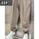 Jeep Spirit2025 Sommer neuer Baumwoll- und Leinen atmungsaktive hängende Casualhosen für die trendige Haremhose von Herren, die Black 2xl empfohlen haben, 150-170jin [Jin gleich 0,5 kg]