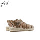 Fed Roman Sandals Summer Nouvelles chaussures pour femmes authentique en cuir rétro Retro Traité Sandales Hollow R0612-YAB718 BRORN 39