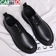 CARTELO crocodile casual leather shoes for men genuine leather 2025 new spring and autumn British style business formal wear big head suit wedding shoes for men black four seasons 41