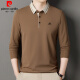 Pierre Cardin Marke Traaceless Ice Seide Langarmed T-Shirt für Herren Spring- und Herbst-Revers-Polo-T-Shirt modisch und vielseitig Casual Sweatshirt T Carbon Asche 16823 m
