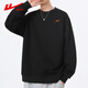 Pull back plus velvet sweatshirt for men 360g heavy cotton winter long-sleeved T-shirt men's warm base shirt men's jacket black XL