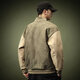 
LAXSESU handsome high street baseball uniform jacket ins trendy clothes spring and autumn loose plus size fat bomber jacket boys green-A160 XL