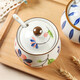 Baijie lard jar ceramic high temperature resistant kitchen seasoning jar chili oil seasoning jar oil spicy oil storage tank oil container orchid pattern + spoon 350ml