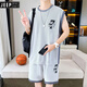 JEEP SPIRIT Summer Male Student Sleeveless Ice Wire Mesh Sports Set Vest Breathable Quick Dry Junior High School Basketball Suit Boys Male 6636 Light Gray 3XL [160-185Jin [Jin equals 0.5 kg]]