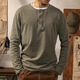 JEEP SPIRIT genuine Jeep high-end T-shirt for men American retro washing and old cotton Henry collar solid color base shirt top for men 829 military green T-shirt XL code reference 153~172Jin [Jin equals 0.5 kg]