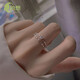 Shixiang Girls Single Ring High-end Exquisite 925 Sterling Silver Butterfly Double Layer Women's Light Luxury Sparkling Diamond Ring Cold Wind Open Double Layer Butterfly Open Ring - Full Body S925 Silver