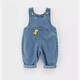Children's Denim Overalls for Baby Boys Spring and Autumn Clothing 2025 Boys and Girls One-piece Denim Trousers Baby Pants Royal Blue Dinosaur Denim Overalls 100 (28-35Jin Jin is equal to 0.5kg)