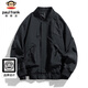 Paul Frank Jacket Men's Autumn and Winter Trendy Casual Work Jacket Men's American Aviator Men's Black 2XL