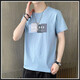 Antarctic People Summer et automne mince t-shirt à manches courtes à manches décontractées pour hommes inférieurs à manches à manches 2025 Été et automne Brand Trendy 1506d Mist Blue 1506D White XL