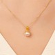 Junbu Jewelry 18k gold pendant women's pearl inlaid zodiac snake zodiac year color gold necklace pendant default silver chain