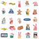 100 Korean dailylike rabbit stickers ins style cartoon Korean style high-looking bear handbook mobile phone case DIY decorative stickers Korean dailylike small stickers 100 pieces