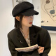 Meridian beret women's hat spring and autumn women's octagonal hat showing face small versatile painter's hat duck hat women's octagonal hat black uniform