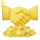 唐登黄金合作共赢握手摆件老板办公室桌装饰公司开业乔迁商务工艺礼品 合作共赢 大号