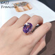 CAJJ Francois 11 carat amethyst ring 925 silver luxury gift for self wear natural colored gemstone Hong Kong 13#